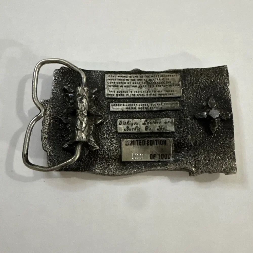 Vintage 1984 Siskiyou Pewter “Coal Mining Country” Belt Buckle. 100 Out Of 1000